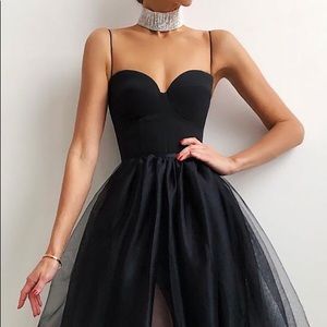 Black corset with tulle skirt dress